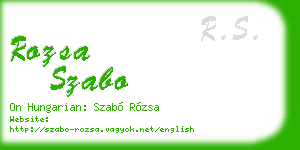 rozsa szabo business card
