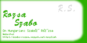 rozsa szabo business card